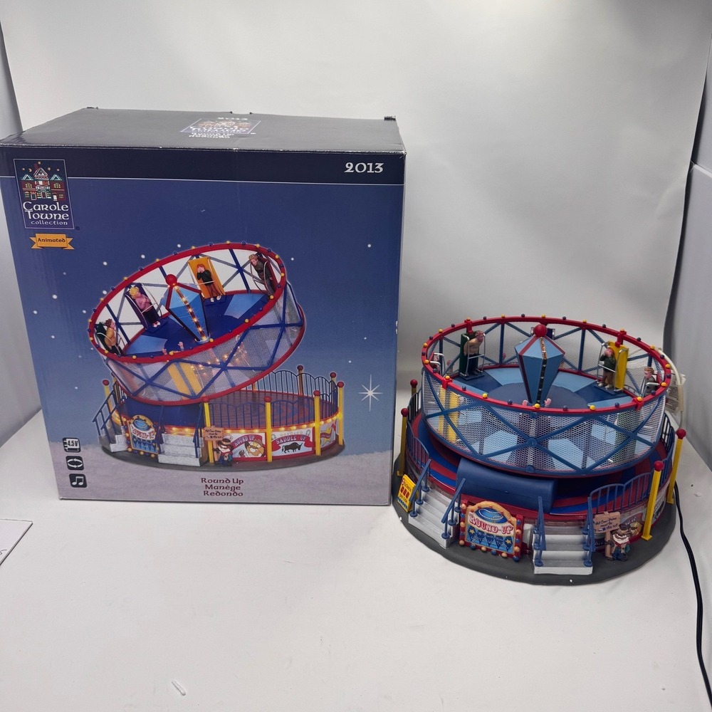 Lemax Carole Towne Collection 2013 Round Up Ride Carnival animated *discription*